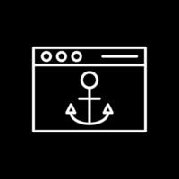 Anchor Text Line Inverted Icon Design vector
