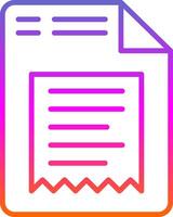 Receipt Line Gradient Icon Design vector