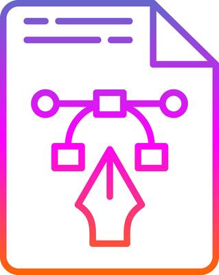 File Line Gradient Icon Design