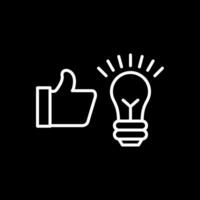 Idea Bulb Line Inverted Icon Design vector