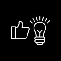 Idea Bulb Line Inverted Icon Design vector