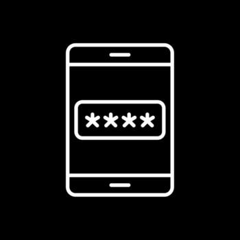 Password Line Inverted Icon Design vector