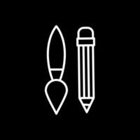 Writing Tool Line Inverted Icon Design vector