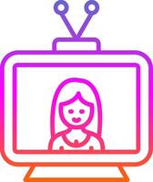 Television Line Gradient Icon Design vector