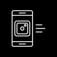 Mobile App Line Inverted Icon Design vector