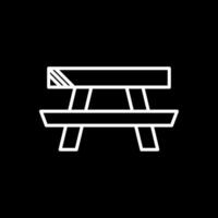 Picnic Table Line Inverted Icon Design vector