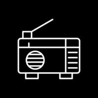 radio línea invertido icono diseño vector