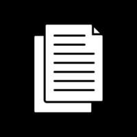Document Glyph Inverted Icon Design vector