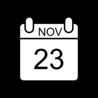 November Glyph Inverted Icon Design vector
