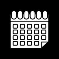 Calendar Glyph Inverted Icon Design vector