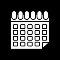 calendario glifo invertido icono diseño vector