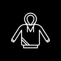 Hoodie Line Inverted Icon Design vector