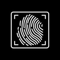 Fingerprint Line Inverted Icon Design vector