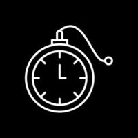 bolsillo reloj línea invertido icono diseño vector