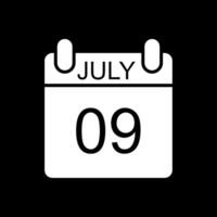 July Glyph Inverted Icon Design vector