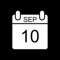 September Glyph Inverted Icon Design vector