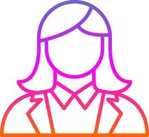 Busienss Woman Line Gradient Icon Design vector