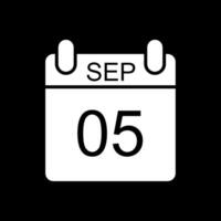 September Glyph Inverted Icon Design vector