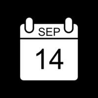 September Glyph Inverted Icon Design vector