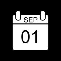 September Glyph Inverted Icon Design vector