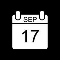 September Glyph Inverted Icon Design vector