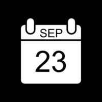 September Glyph Inverted Icon Design vector