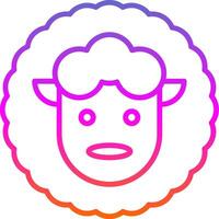 Sheep Line Gradient Icon Design vector