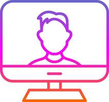 Computer Line Gradient Icon Design vector