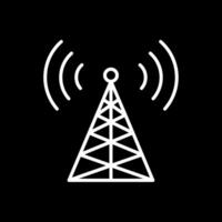 Radio Tower Line Inverted Icon Design vector
