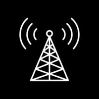 Radio Tower Line Inverted Icon Design vector