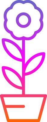 Flower Line Gradient Icon Design