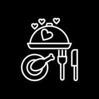 Dinner Line Inverted Icon Design vector