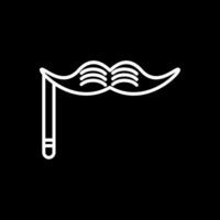 Moustache Line Inverted Icon Design vector