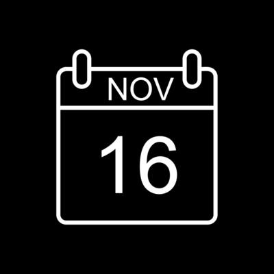 November Line Inverted Icon Design