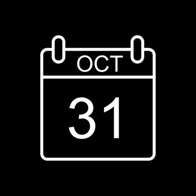 October Line Inverted Icon Design