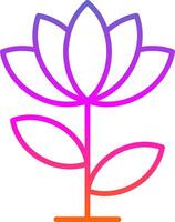 Lotus Flower Line Gradient Icon Design vector