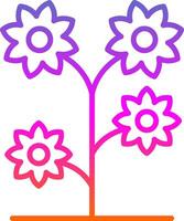 Flower Line Gradient Icon Design vector