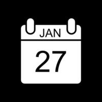 January Glyph Inverted Icon Design vector
