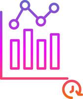 Time Analysis Line Gradient Icon Design vector