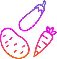 vegetales línea degradado icono diseño vector