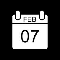 February Glyph Inverted Icon Design vector