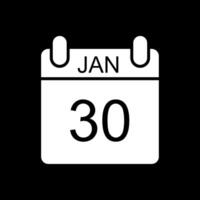 January Glyph Inverted Icon Design vector