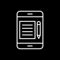 Mobile Phone Line Inverted Icon Design vector