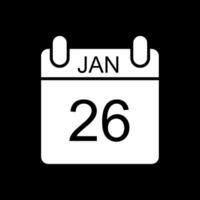 January Glyph Inverted Icon Design vector