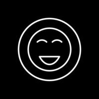 Happy Line Inverted Icon Design vector