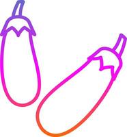 Eggplant Line Gradient Icon Design vector