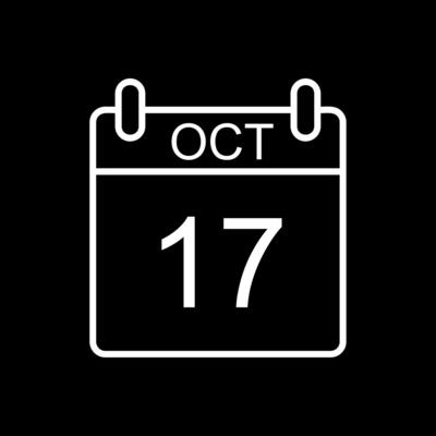 October Line Inverted Icon Design