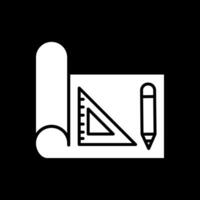 Draft Tools Glyph Inverted Icon Design vector