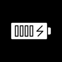 Battery Glyph Inverted Icon Design vector
