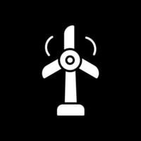 Wind Turbine Glyph Inverted Icon Design vector